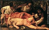 Giovanni Bellini Canvas Paintings - Drunkennes of Noah